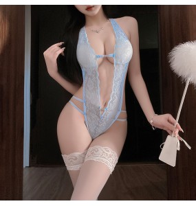 FEE ET MOI - Sexy Sheer Lace Bodysuit (Blue)